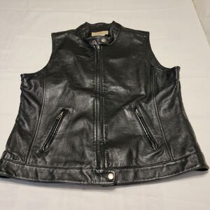 Telluride Clothing Co. Women's Leather Black Vest Jacket  Full Zip Size Large